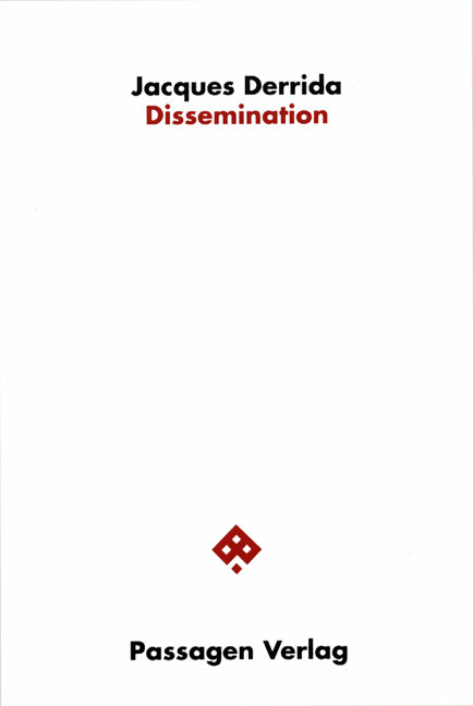 Cover: 9783851651522 | Dissemination | Jacques Derrida | Buch | Passagen Verlag
