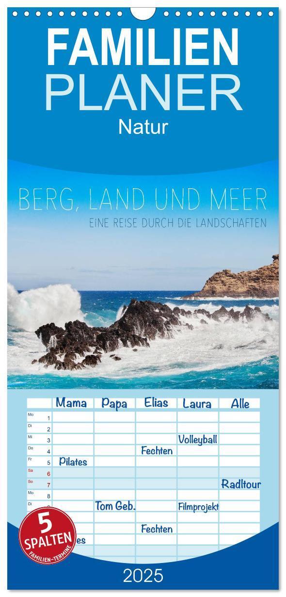 Cover: 9783457118351 | Familienplaner 2025 - Berg, Land und Meer - Eine Reise durch die...