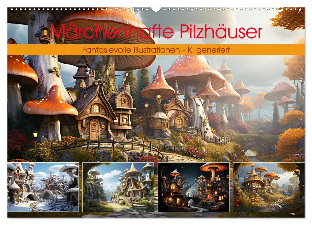 Cover: 9783383677359 | Märchenhafte Pilzhäuser (Wandkalender 2024 DIN A2 quer), CALVENDO...