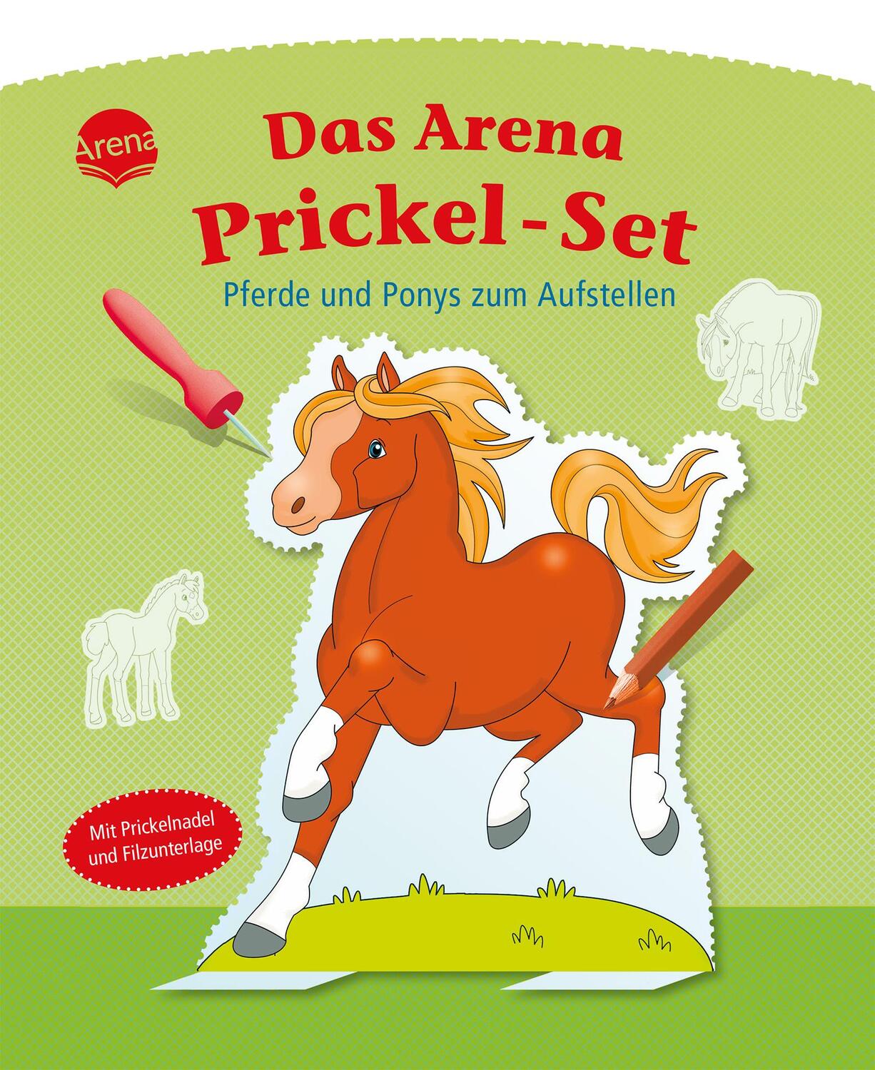 Cover: 9783401707297 | Das Arena Prickel-Set. Pferde und Ponys zum Aufstellen | Taschenbuch