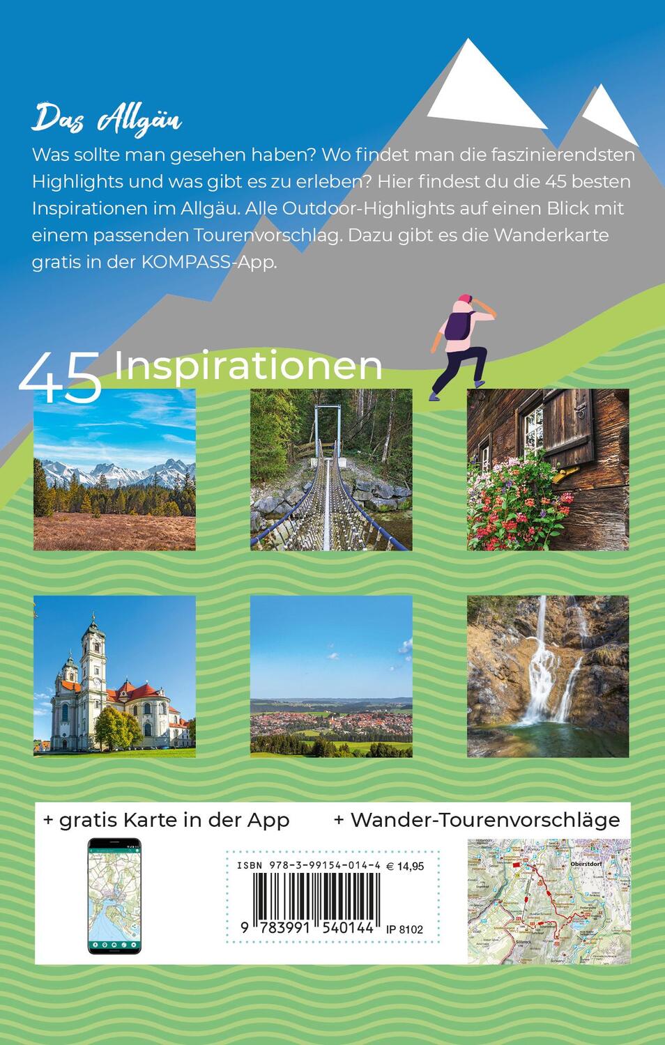 Rückseite: 9783991540144 | KOMPASS Inspiration Allgäu | 45 Natur- und Wanderhighlights | Buch