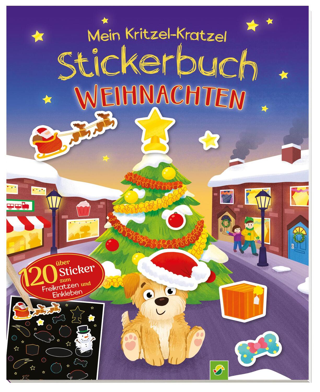Cover: 9783849929442 | Mein Kritzel-Kratzel-Stickerbuch Weihnachten mit Bambus-Stick | Buch