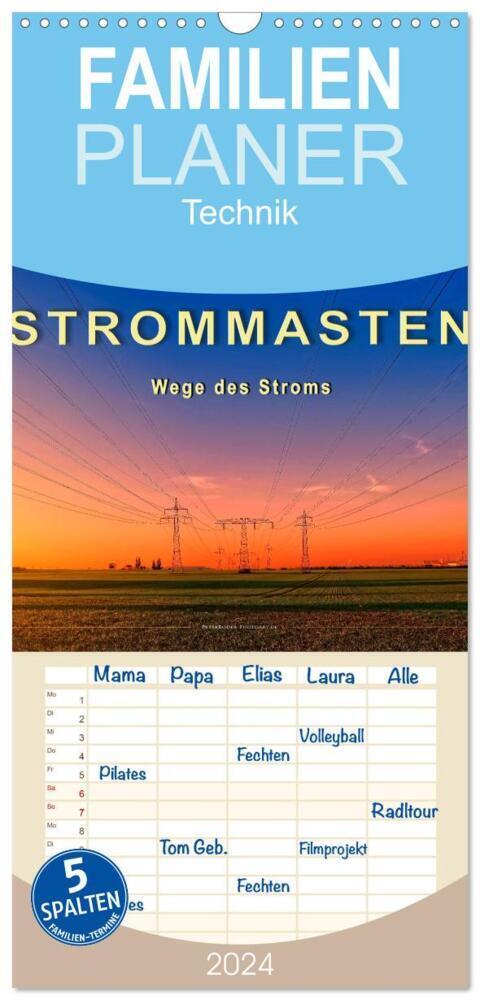 Cover: 9783383014352 | Familienplaner 2024 - Strommasten - Wege des Stroms mit 5 Spalten...
