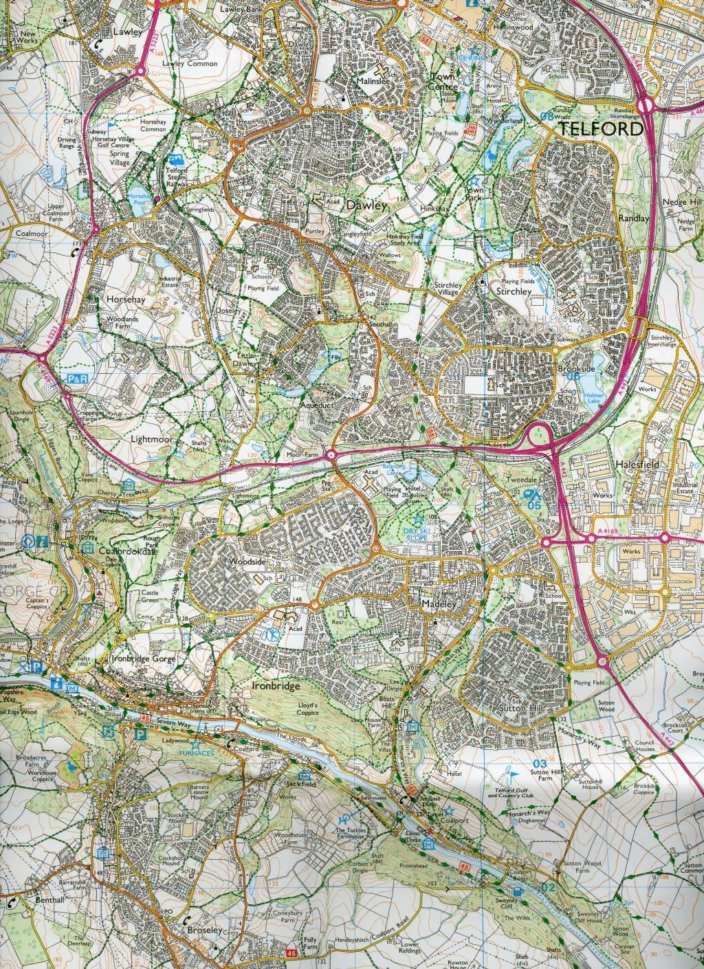 Bild: 9780319244357 | Telford, Ironbridge and the Wrekin | Ordnance Survey | (Land-)Karte