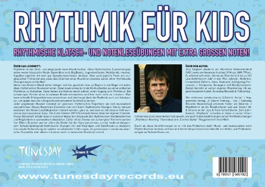 Bild: 9790501980192 | Rhythmik für Kids | Jörg Sieghart | 2015 | Tunesday Records