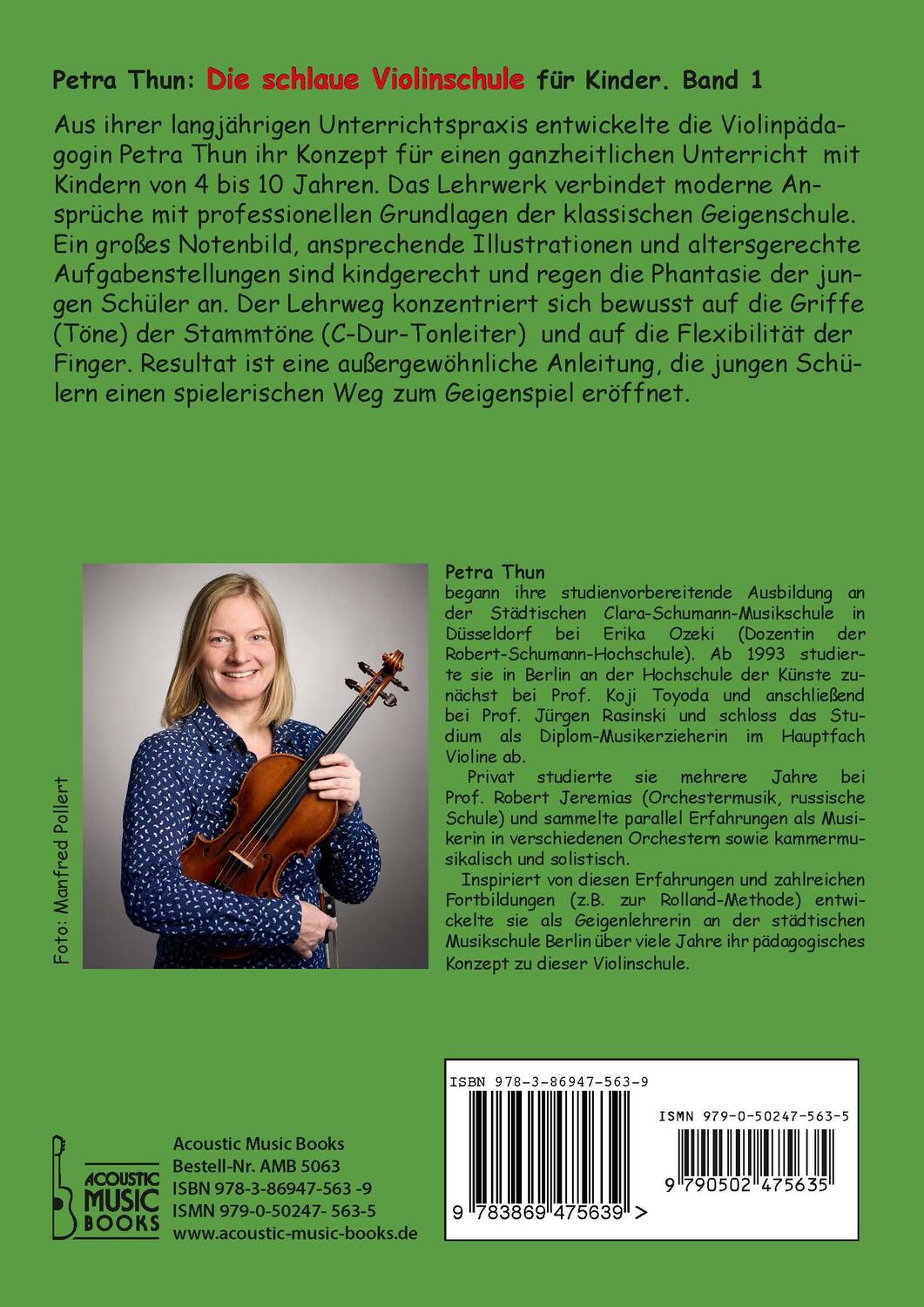 Rückseite: 9783869475639 | Die schlaue Violinschule für Kinder. Band 1 | Petra Thun | Taschenbuch