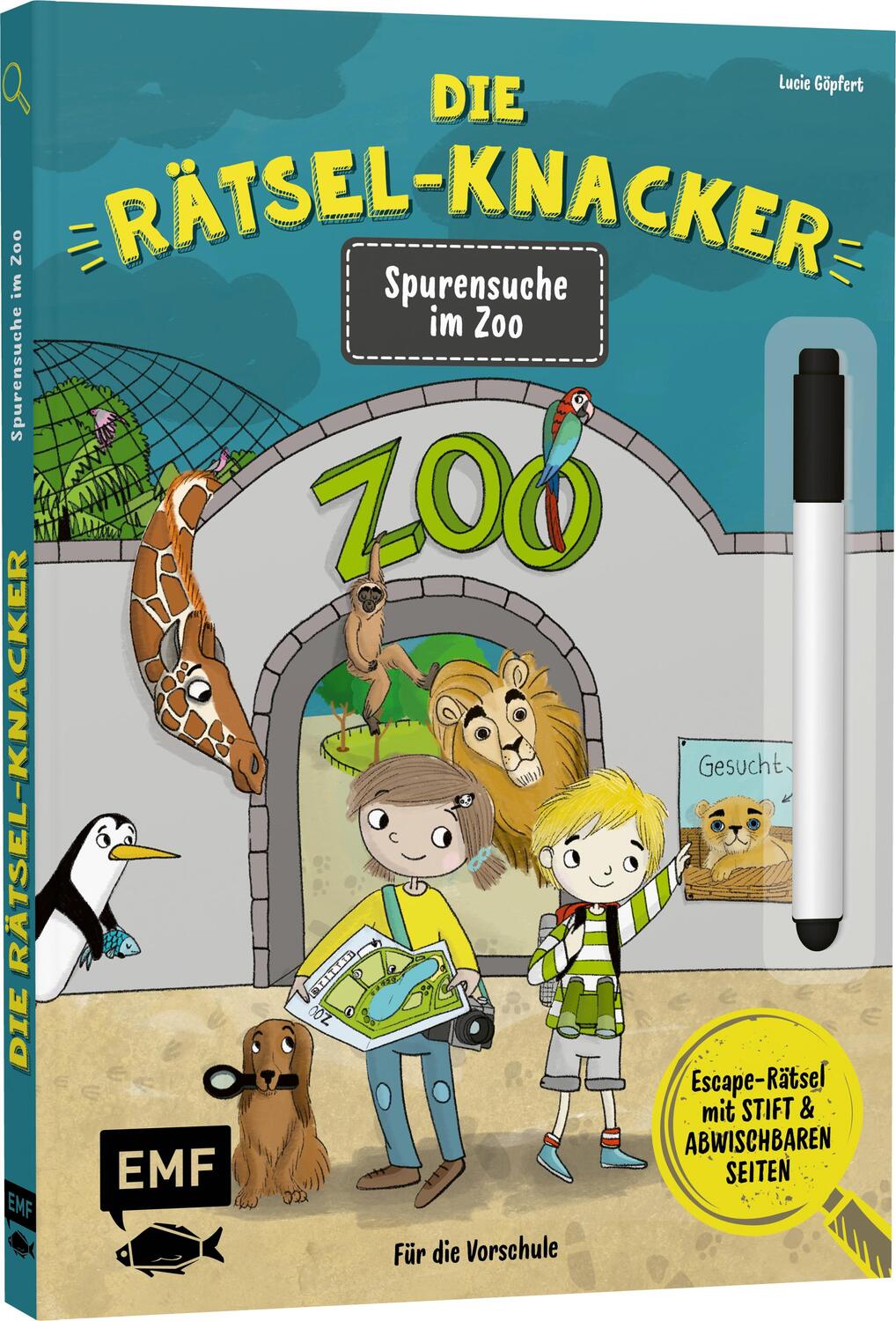 Cover: 9783745909258 | Die Rätsel-Knacker - Spurensuche im Zoo (Buch mit abwischbarem Stift)