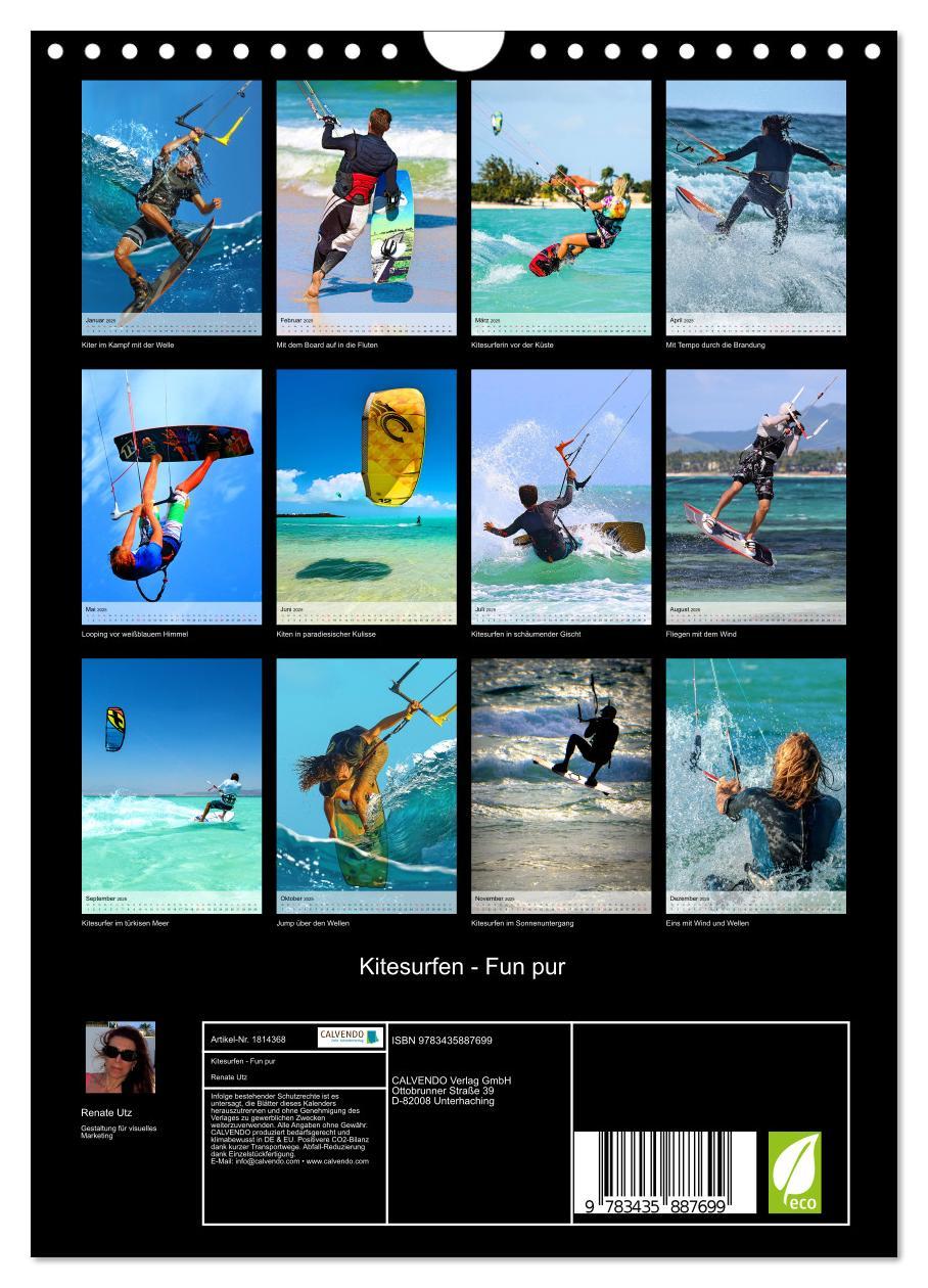 Bild: 9783435887699 | Kitesurfen - Fun pur (Wandkalender 2025 DIN A4 hoch), CALVENDO...