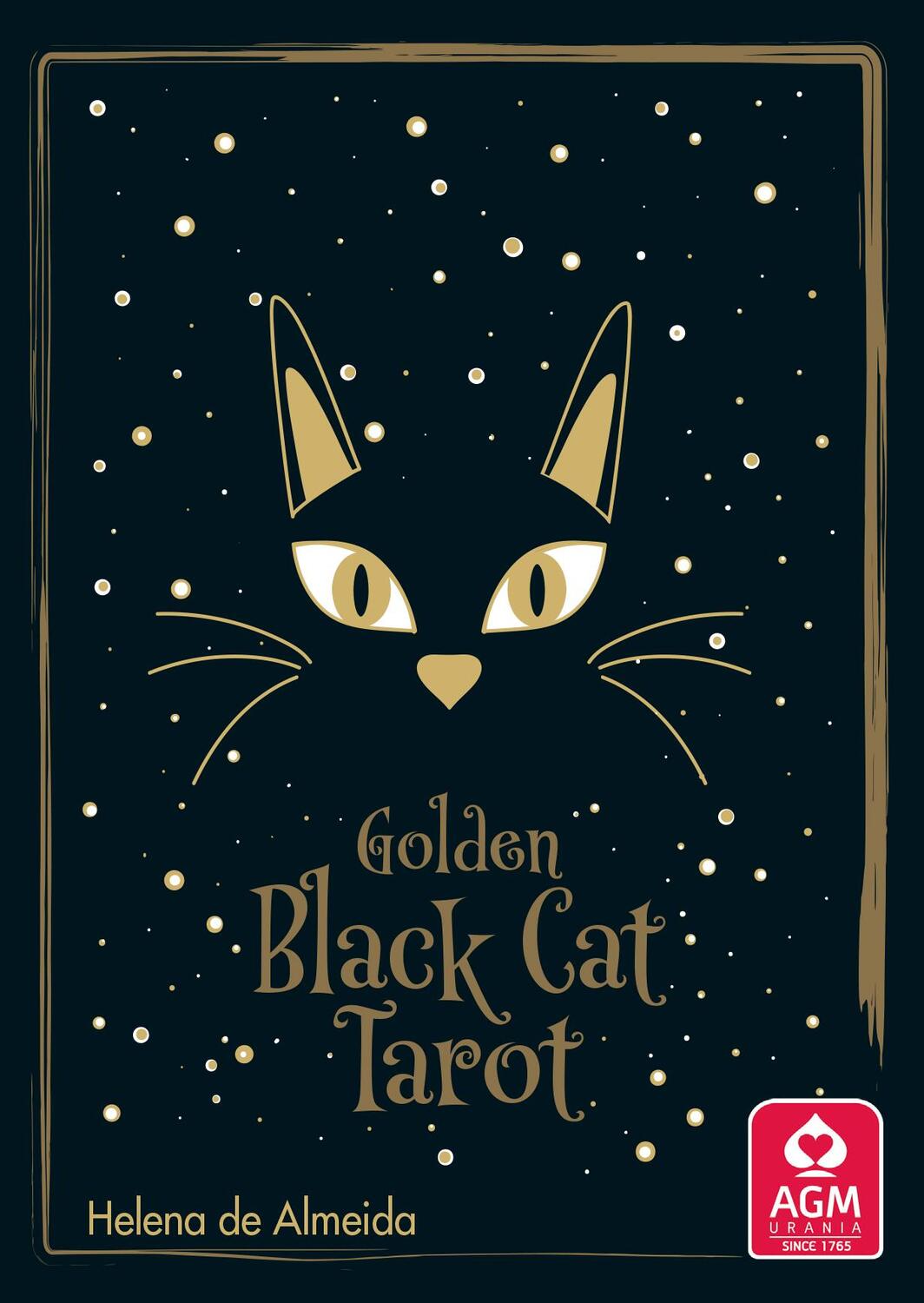Cover: 4250375110002 | Golden Black Cat Tarot - High quality slip lid box with gold foil