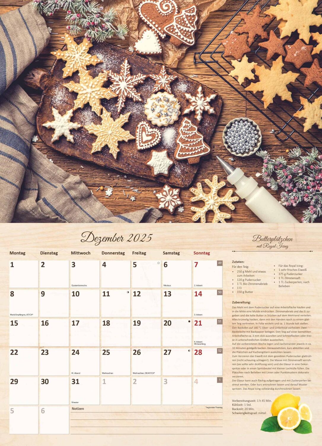 Bild: 4251732344610 | Culinaria - Der große Küchenkalender 2025 - Bildkalender 42x29 cm...