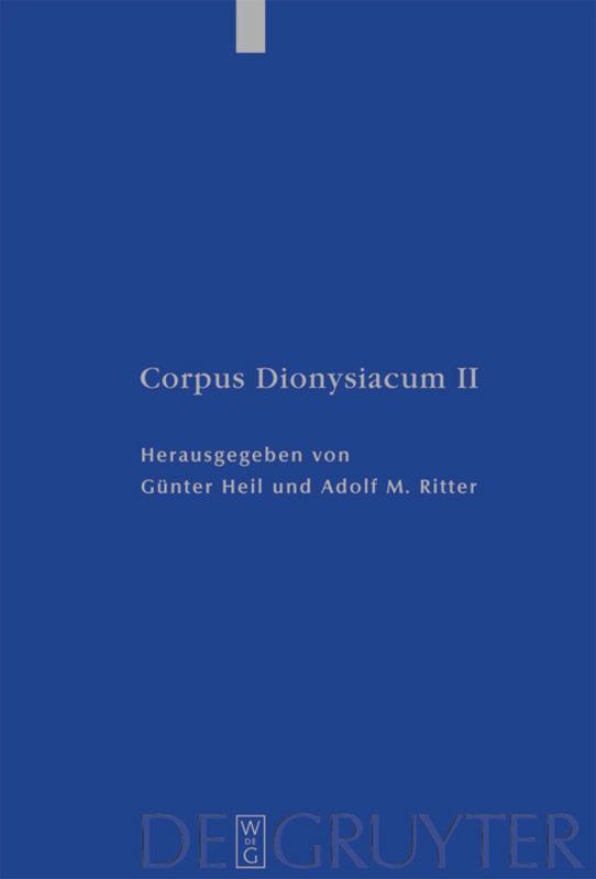 Cover: 9783110120417 | Pseudo-Dionysius Areopagita. De Coelesti Hierarchia, De...