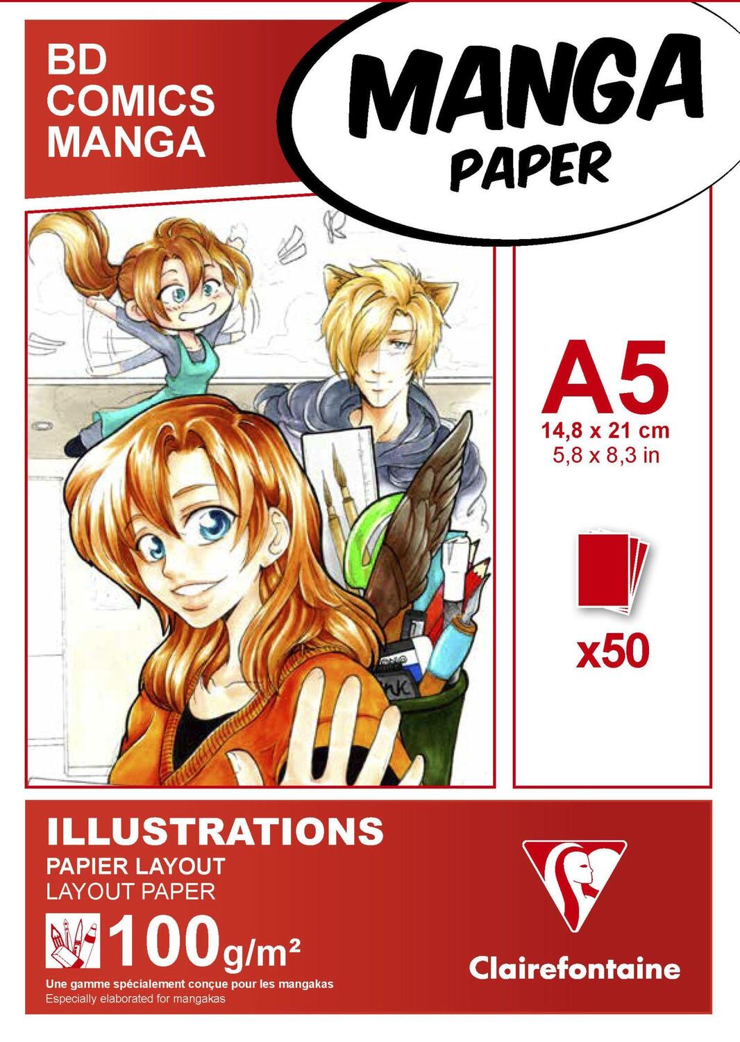 Cover: 3329680940411 | Layoutblock für Mangas und Comics A5 50 Blatt 100g | Taschenbuch