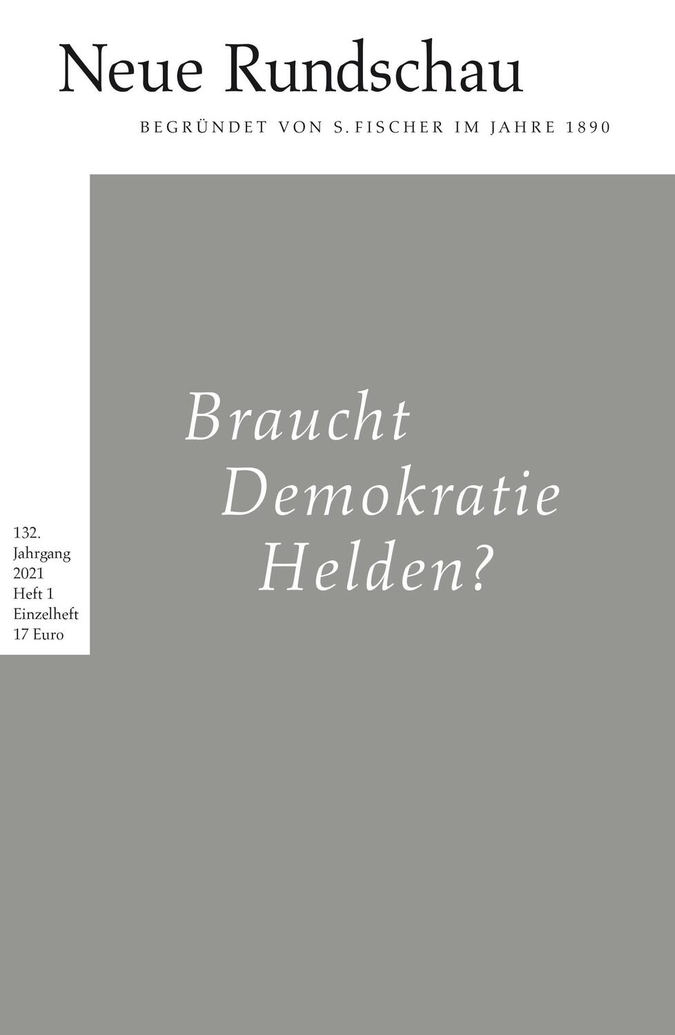 Cover: 9783108091255 | Neue Rundschau 2021/1 | Taschenbuch | 160 S. | Deutsch | 2021