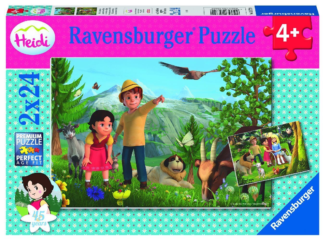Cover: 4005556056729 | Ravensburger Kinderpuzzle 05672 - Heidi's Abenteuer - 2x24 Teile...