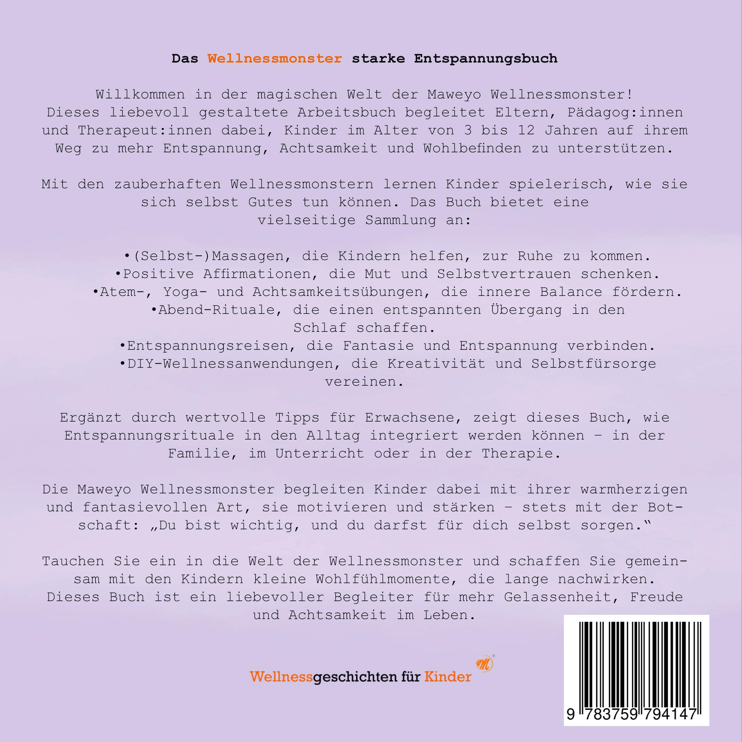 Rückseite: 9783759794147 | Das Wellnessmonster starke Entspannungsbuch | Jennifer Boeck | Buch