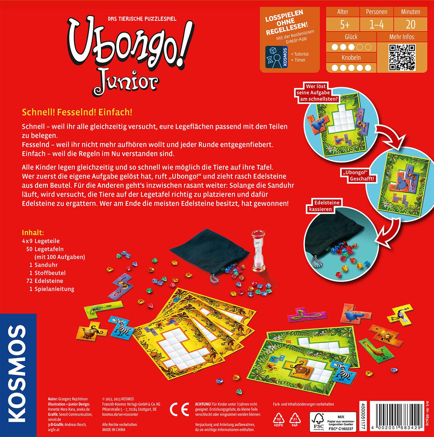 Rückseite: 4002051683429 | Ubongo Junior | Spiel | Spiel | 683429 | Deutsch | 2023 | Kosmos