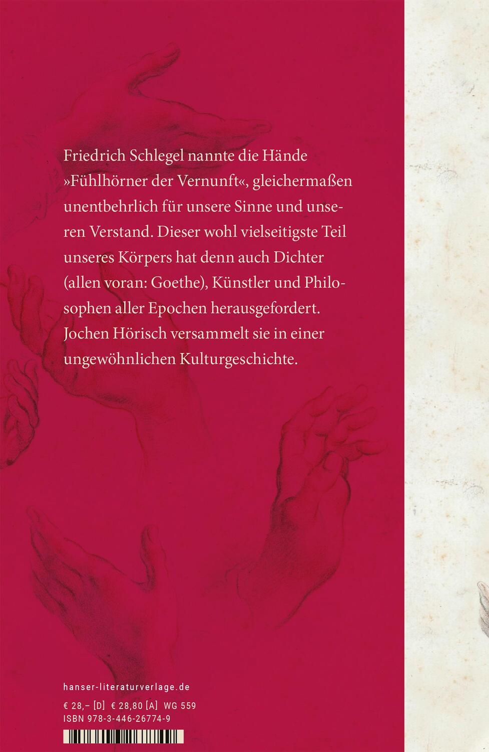 Bild: 9783446267749 | Hände | Eine Kulturgeschichte | Jochen Hörisch | Buch | 304 S. | 2021