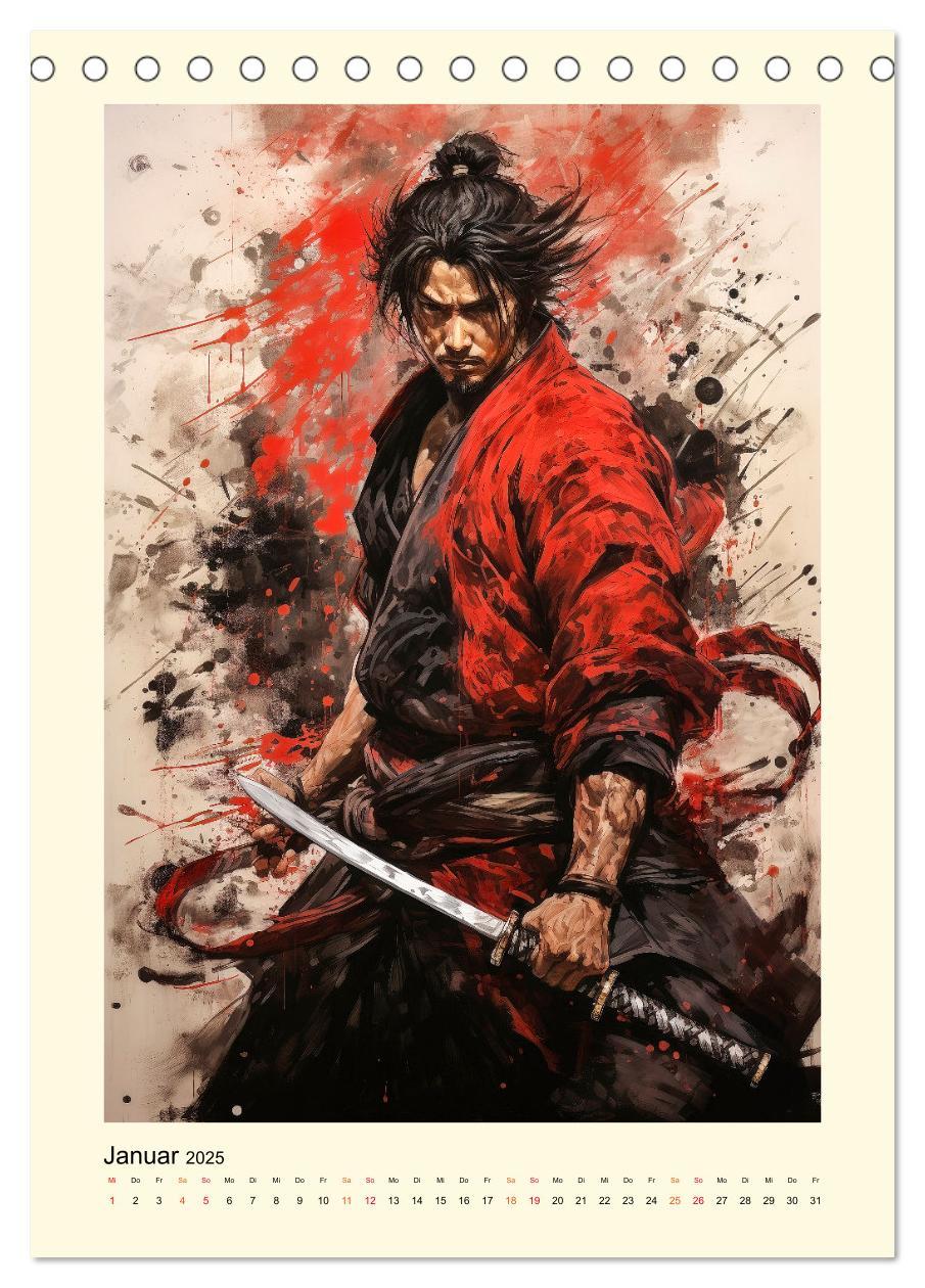 Bild: 9783435845910 | Samurai Helden (Tischkalender 2025 DIN A5 hoch), CALVENDO...