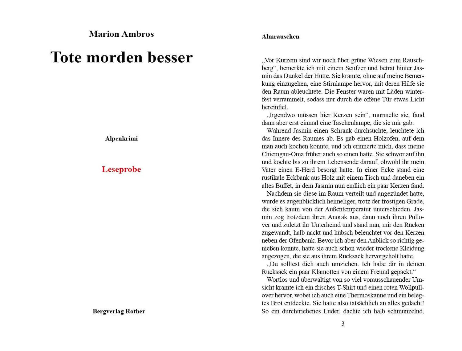 Bild: 9783763370856 | Tote morden besser | Alpenkrimi | Marion Ambros | Taschenbuch | 320 S.