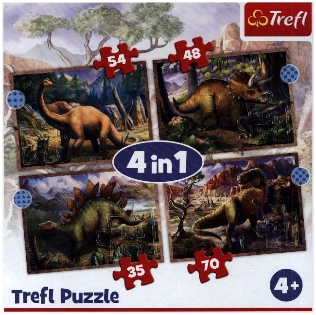 Cover: 5900511343830 | 4 in 1 Puzzle 35, 48, 54, 70 Teile - Dinosaurier (Kinderpuzzle) | 2022