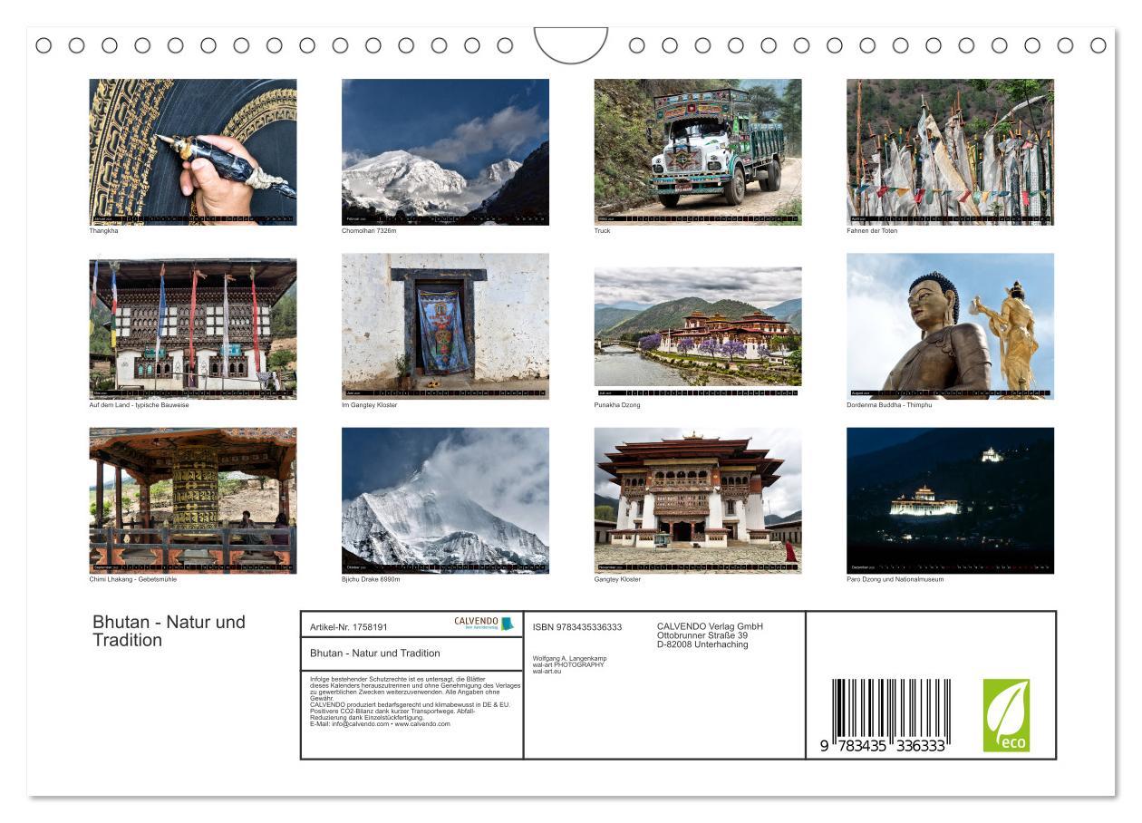 Bild: 9783435336333 | Bhutan - Natur und Tradition (Wandkalender 2025 DIN A4 quer),...