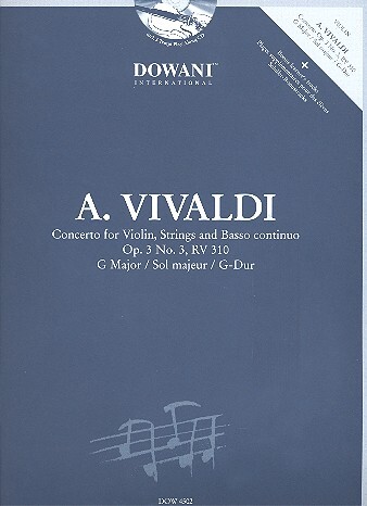 Cover: 9783905476453 | Concerto for Violin, Strings and BC Op. 3 No. 3 | RV 310 in G Major