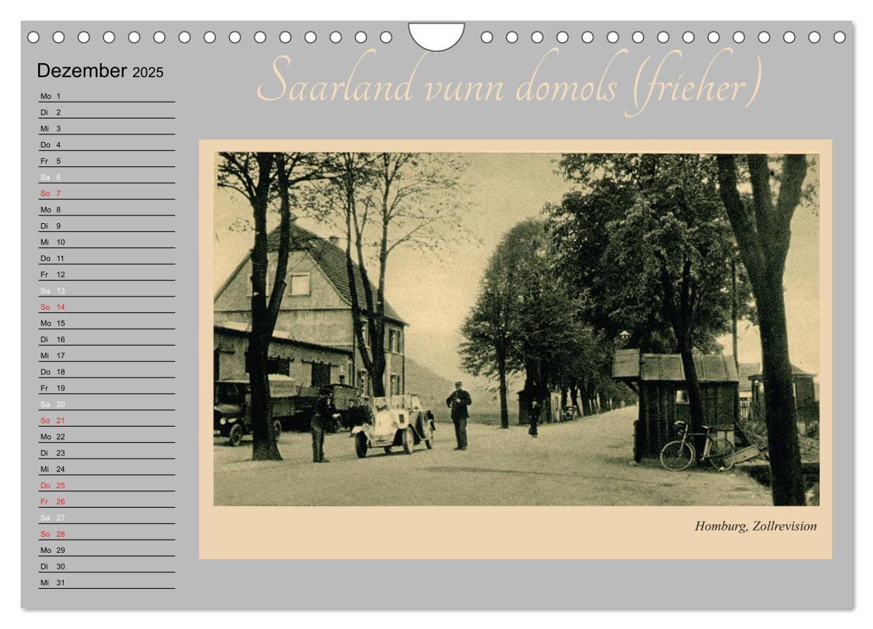 Bild: 9783435520473 | Saarland - vunn domols (frieher) (Wandkalender 2025 DIN A4 quer),...