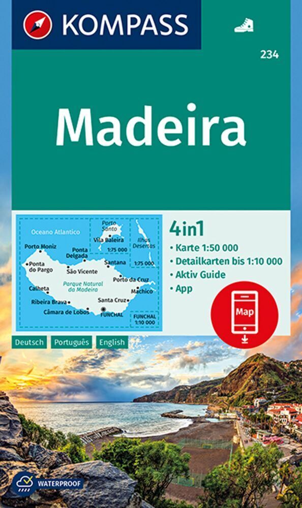 Cover: 9783990446508 | KOMPASS Wanderkarte 234 Madeira 1:50.000 | (Land-)Karte | Deutsch