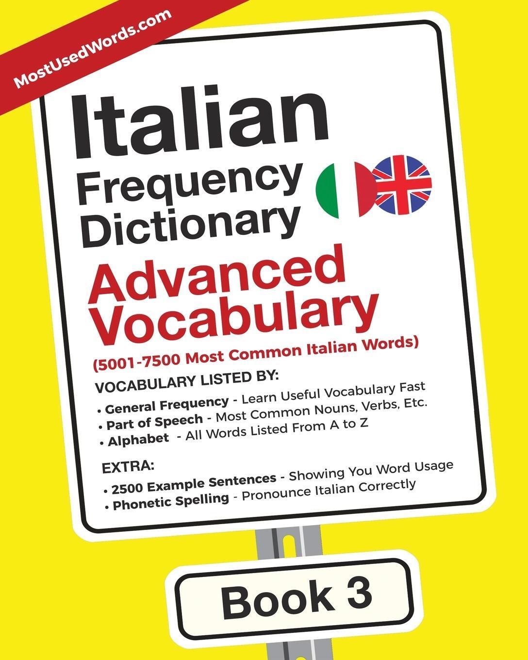 Cover: 9789492637024 | Italian Frequency Dictionary - Advanced Vocabulary | Mostusedwords