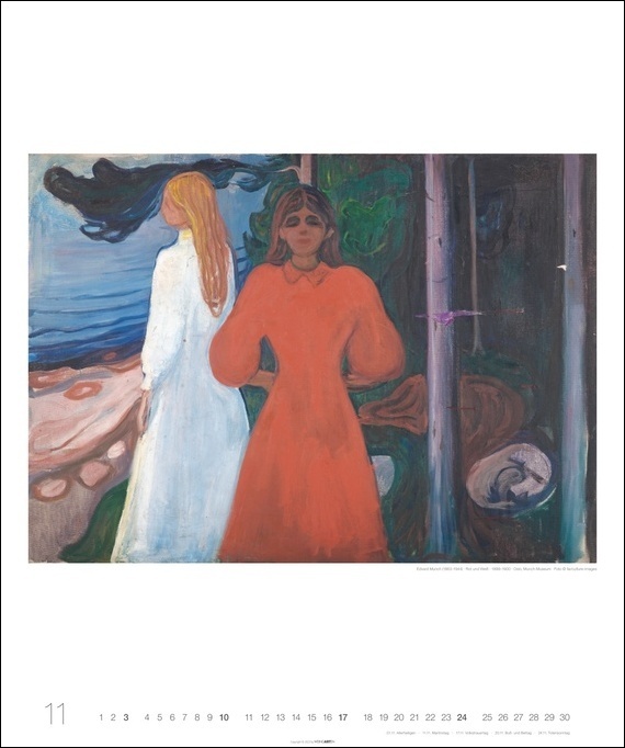 Bild: 9783840085093 | Edvard Munch Edition Kalender 2024. Kunstkalender im Großformat mit...