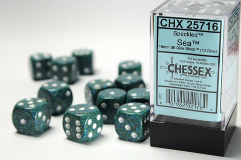 Cover: 601982021764 | Speckled® 16mm d6 Sea™ Dice Block™ (12 dice) | deutsch | Chessex