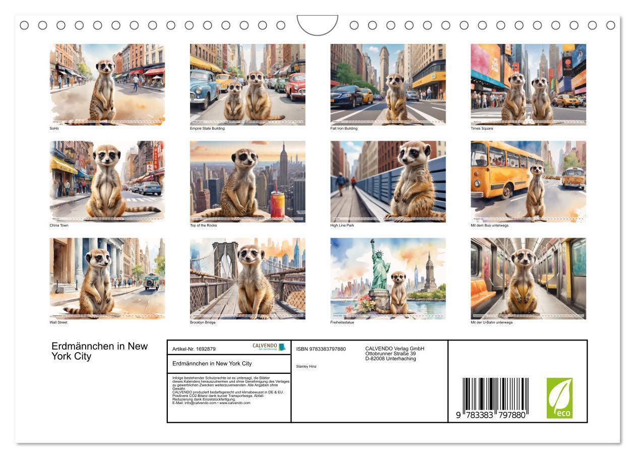 Bild: 9783383797880 | Erdmännchen in New York City (Wandkalender 2025 DIN A4 quer),...