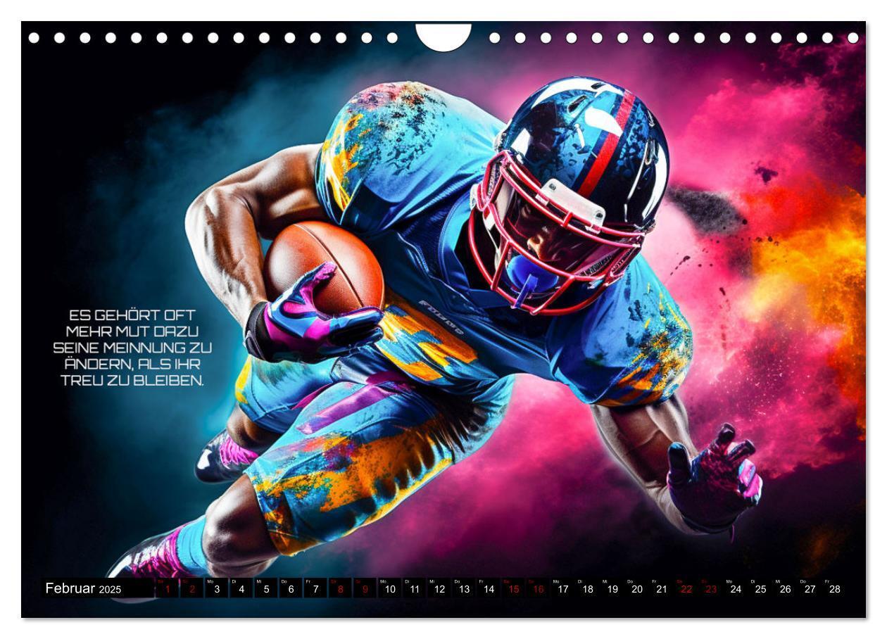 Bild: 9783383850394 | American Football und Motivation (Wandkalender 2025 DIN A4 quer),...