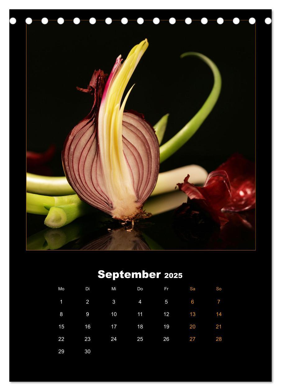 Bild: 9783435924707 | Vegan Food Kalender ¿ Obst und Gemüse auf Schwarz (Tischkalender...