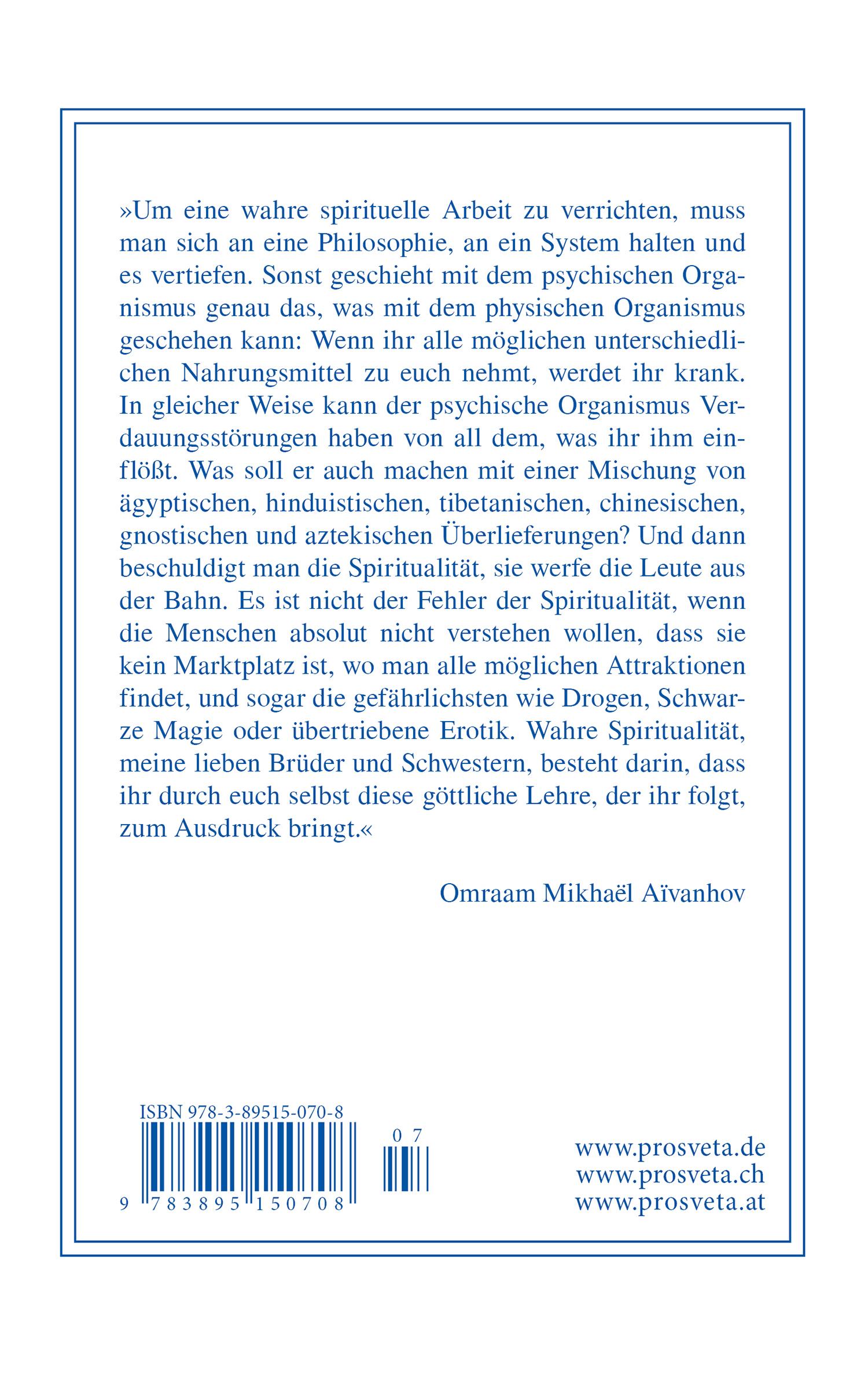 Rückseite: 9783895151118 | Leben und Arbeit in einer Einweihungsschule | Omraam Mikhael Aivanhov