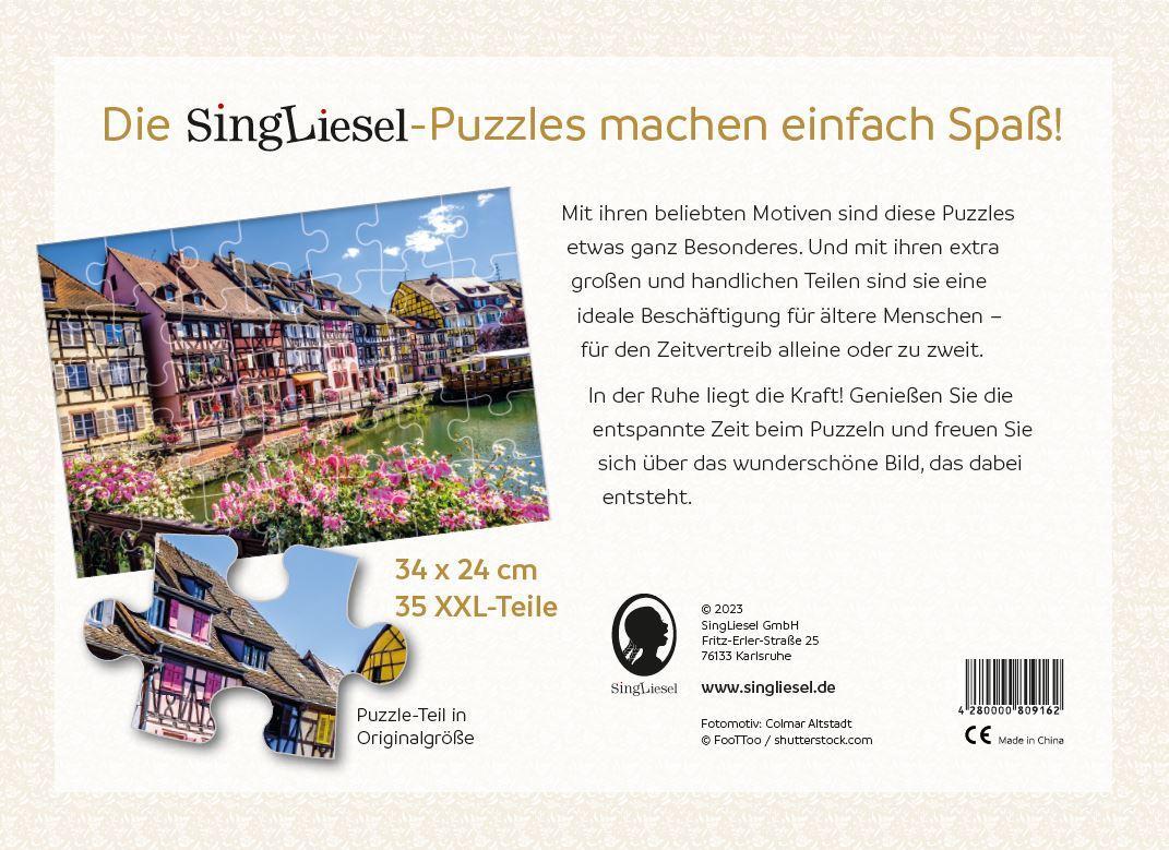 Rückseite: 4280000809162 | Das SingLiesel-Puzzle für Menschen mit Demenz: Colmar Altstadt | Stück