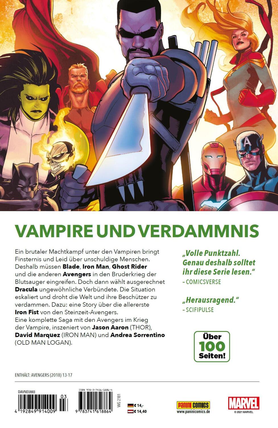 Rückseite: 9783741618864 | Avengers - Neustart | Bd. 3: Krieg der Vampire | Jason Aaron (u. a.)