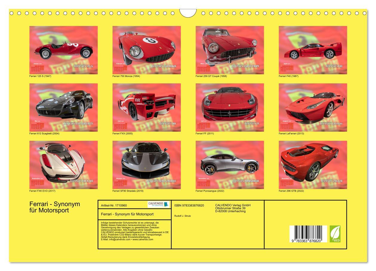 Bild: 9783383876820 | Ferrari - Synonym für Motorsport (Wandkalender 2025 DIN A3 quer),...