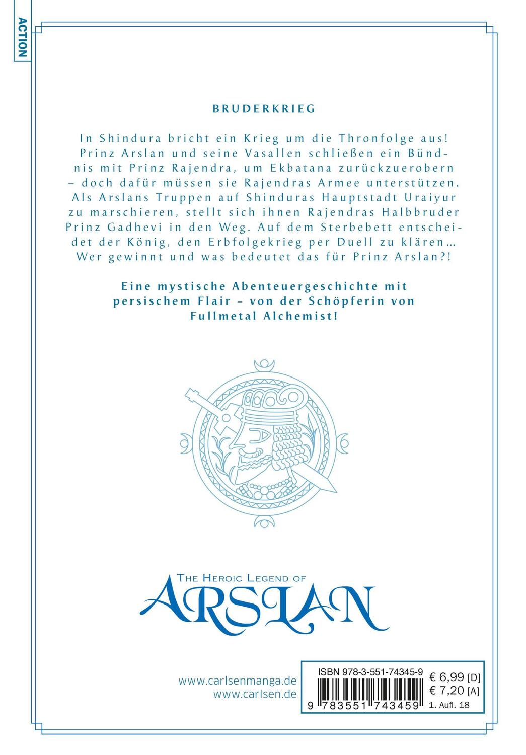 Rückseite: 9783551743459 | The Heroic Legend of Arslan 8 | Hiromu Arakawa (u. a.) | Taschenbuch
