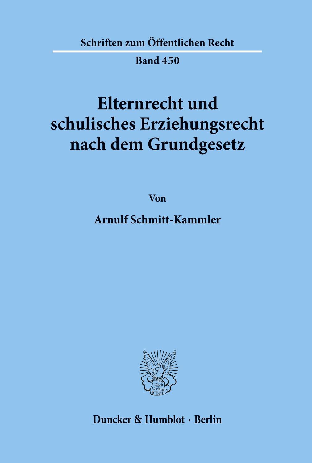 Cover: 9783428054404 | Elternrecht und schulisches Erziehungsrecht nach dem Grundgesetz.