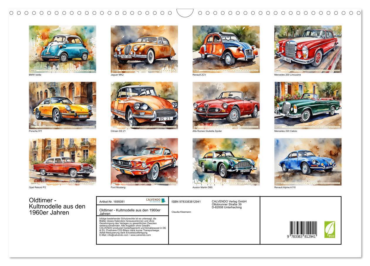 Bild: 9783383812941 | Oldtimer - Kultmodelle aus den 1960er Jahren (Wandkalender 2025 DIN...