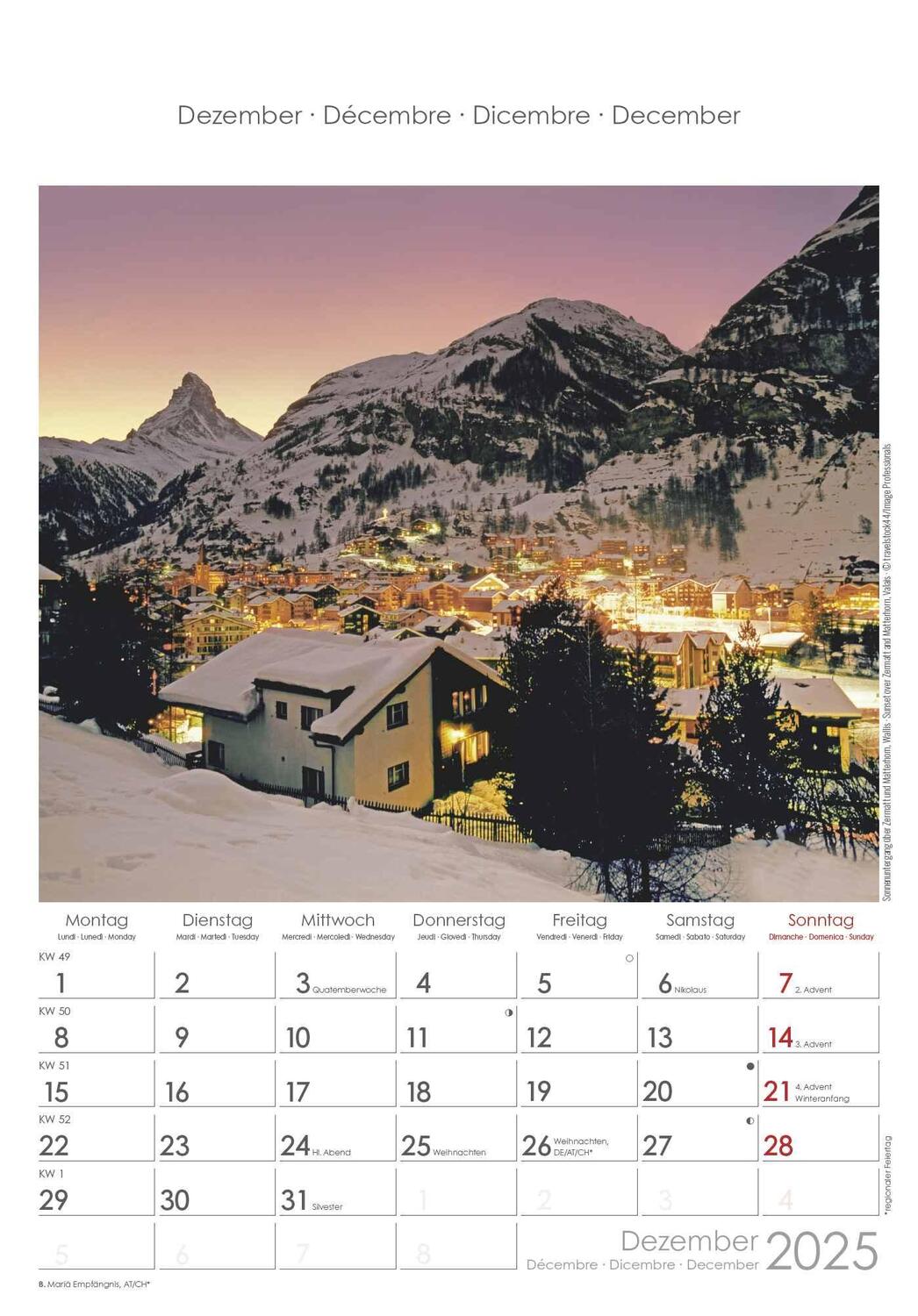 Bild: 4251732343217 | Schweiz 2025 - Bild-Kalender 23,7x34 cm - Switzerland -...