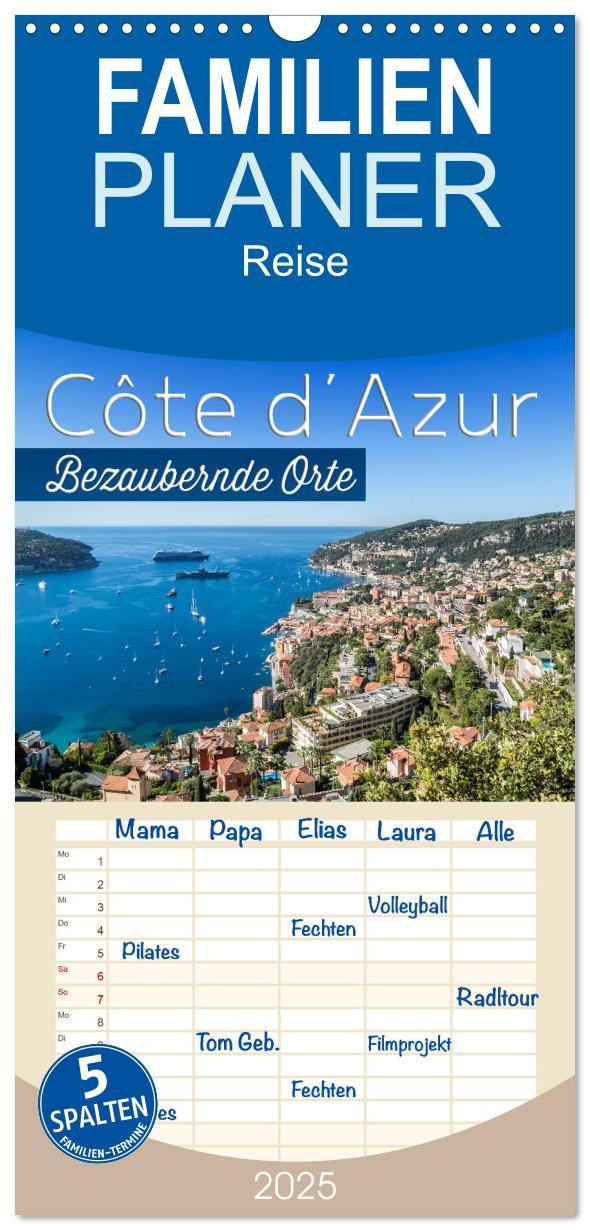 Cover: 9783457117088 | Familienplaner 2025 - CÔTE D¿AZUR Bezaubernde Orte mit 5 Spalten...