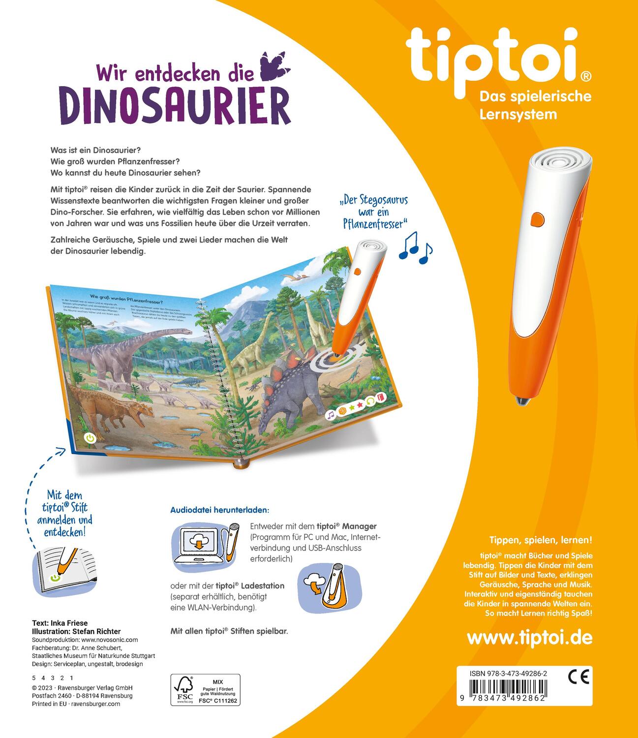 Rückseite: 9783473492862 | tiptoi® Wir entdecken die Dinosaurier | Inka Friese | Taschenbuch