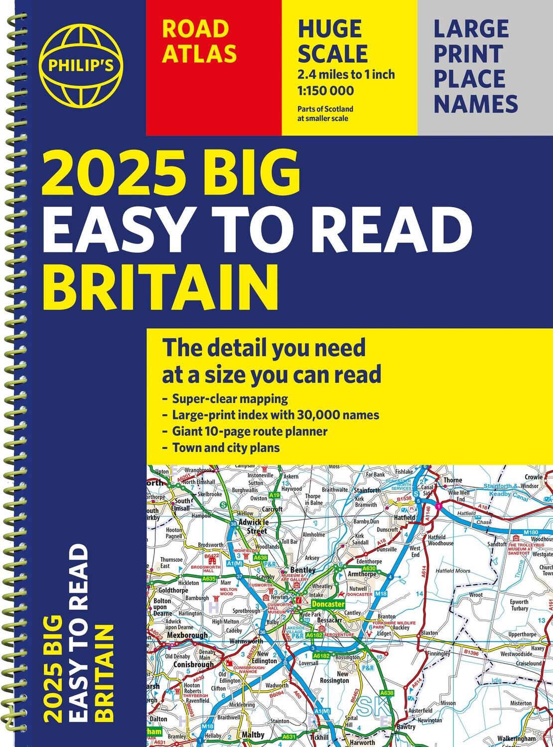 Cover: 9781849076623 | 2025 Philip's Big Easy to Read Britain Road Atlas | Philip'S Maps