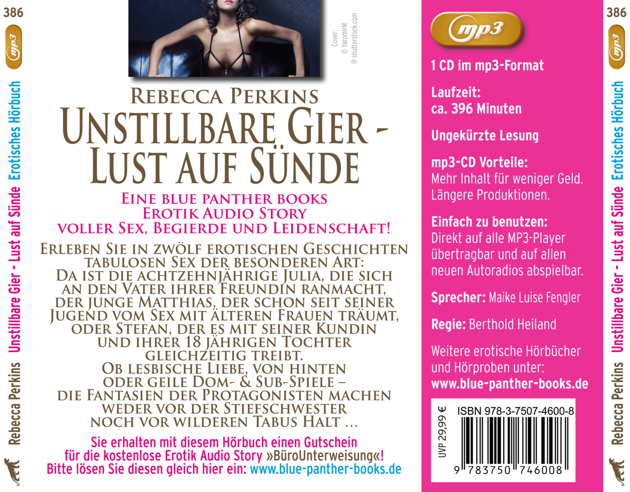 Bild: 9783750746008 | Unstillbare Gier - Lust auf Sünde Erotische Geschichten MP3CD,...