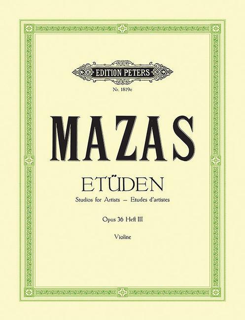 Cover: 9790014008253 | Studies Op. 36 for Violin -- Études d'Artistes: Nos. 58-75 | Buch