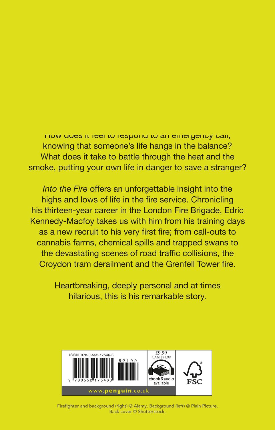 Rückseite: 9780552175463 | Into the Fire: My Life as a London Firefighter | Edric Kennedy-Macfoy