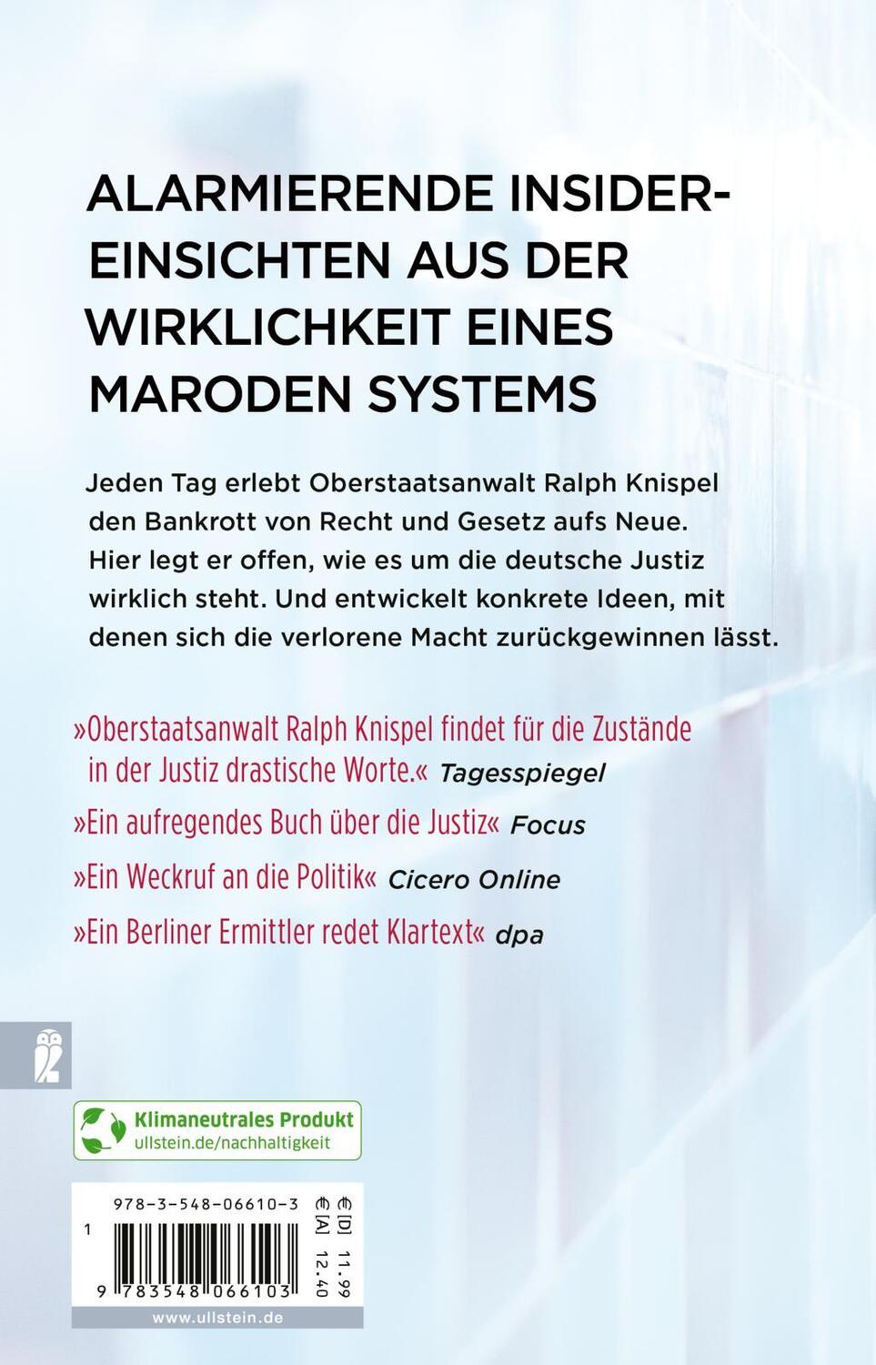 Rückseite: 9783548066103 | Rechtsstaat am Ende | Ralph Knispel | Taschenbuch | 240 S. | Deutsch