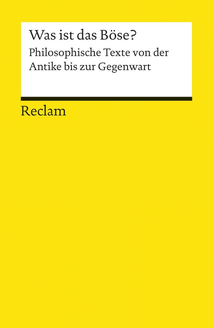 Cover: 9783150192603 | Was ist das Böse? | Christian Schäfer | Taschenbuch | Deutsch | 2014